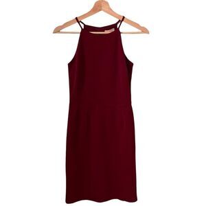 Love..Ady Sexy Bodycon Halter Neck Dress in Burgundy Size Small